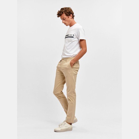 Aigle Cotton Chino Pants Men Khaki ZA-03875